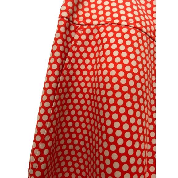 Lane Bryant Skirt The Modernist Collection Size 20 Orange White Polka Dot A-Line - Picture 3 of 11